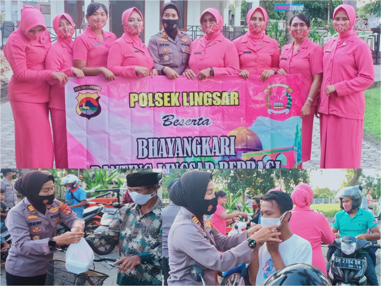 Kapolsek Lingsar Bersama Bhayangkari Berbagi Takjil Di Bulan Romadhon