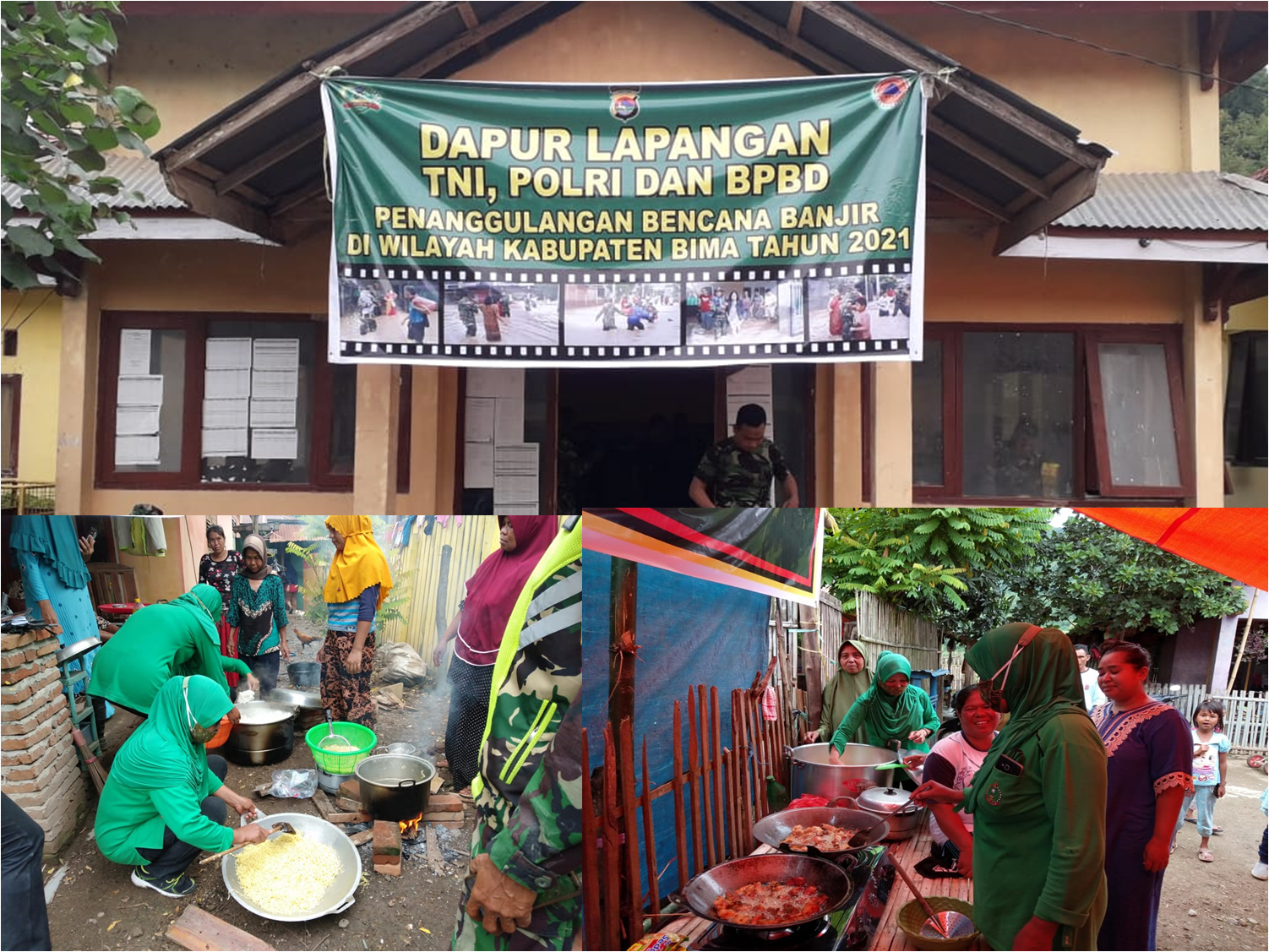 Dapur Lapangan TNI AD Siap Suplai Makanan Korban Banjir Bima