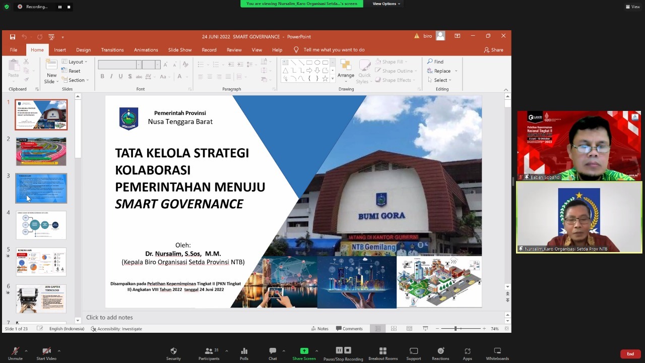 "Sinergi Kolaborasi Pemerintahan dalam Penguatan Kemandirian Daerah menuju Smart Governance",