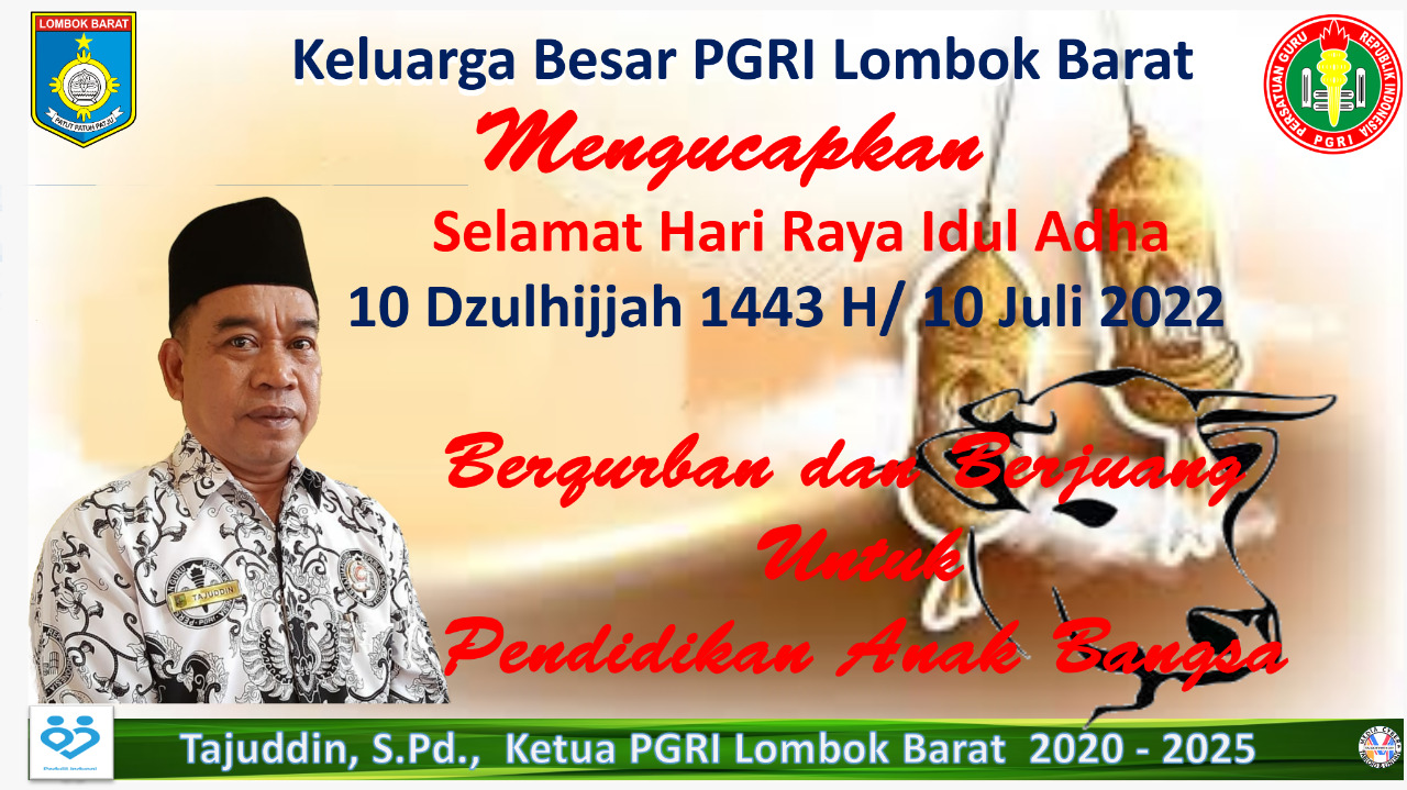 Tajudin, S.Pd., Ketua PGRI Kabupaten Lombok Barat 2020-2025