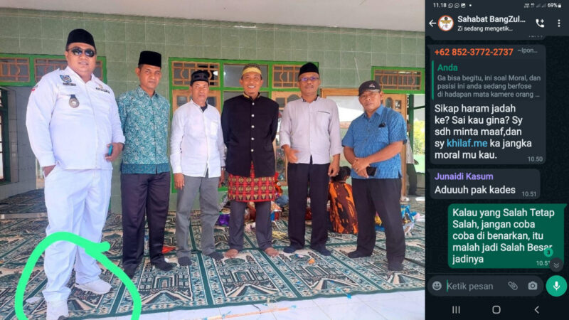 Foto Kades Perenang Sumbawa Naik ke Masjid Pakai Sepatu