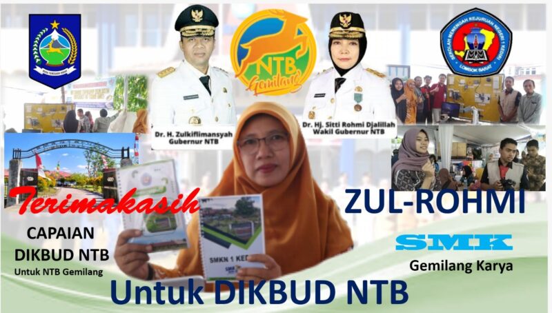 Kepala SMKN 1 Kediri Siti Dhomroh, S.Pd., atas nama Keluarga Besar SMKN 1 Kediri Haturkan Terimakasih 5 Tahun Geliat Dedikasi Zul-Rohmi