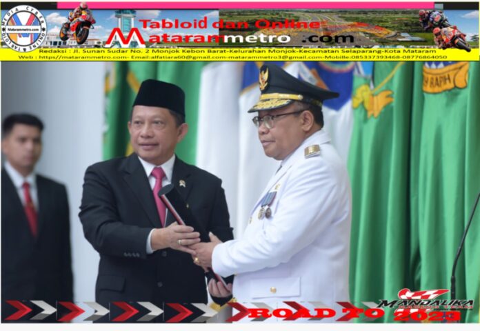 Tito Karnavian Lantik Lalu Gia Ariadi Pj Gubernur NTB Melantik Penjabat Gubernur, HL Gita Ariadi, MSi, Menteri Dalam Negeri, Dr H Tito Karnavian berpesan agar pembangunan di Nusa Tenggara Barat terus berlanjut