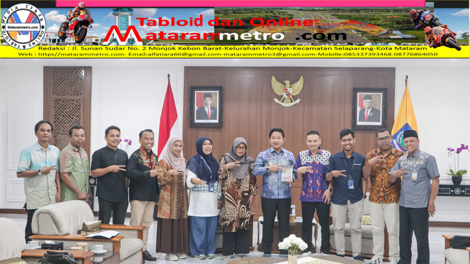 Penjabat Gubernur NTB, Dr. Hassanudin bersama Kadis Kominfotik NTB dan Tim