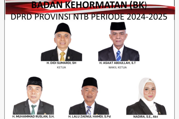 Paripurna 1 DPRD NTB Tetapkan 5 Anggota BK Didik Sumardi Terpilih Jadi Ketua