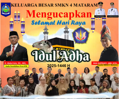 SMKN 4 Mataram Sembelih 3 Sapi dan 3 Kambing, Idul Adha Berbagi