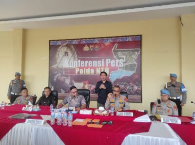 Konferensi Pers di Command Center Polda NTB, Jumat (04/07/2025)