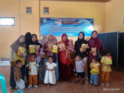 Pemdes Montong Are Entaskan Stunting Bagikan Tunjangan Gizi Sasar 75 Balita dan Ibu Hamil