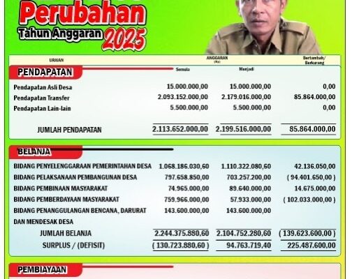 Transparansi Pemdes Montong Are, Publikasi RAPBDES Perubahan 2025