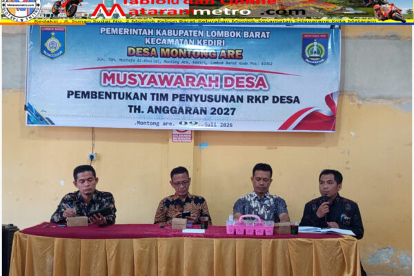 Musdes Montong Are Bahas Tim Pembentukan  RKP Desa TA 2027, Kades Tekankan Jangan Lupakan Kegiatan Non Fisik