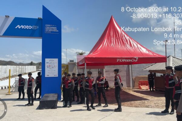 86 Personel Polda Bali Perkuat Pengamanan Gate 2 dan Bazar UMKM Sirkuit Mandalika