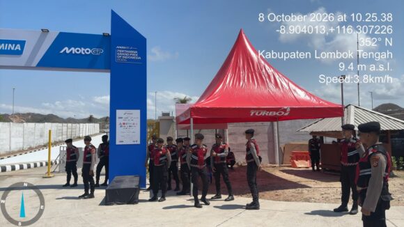 86 Personel Polda Bali Perkuat Pengamanan Gate 2 dan Bazar UMKM Sirkuit Mandalika